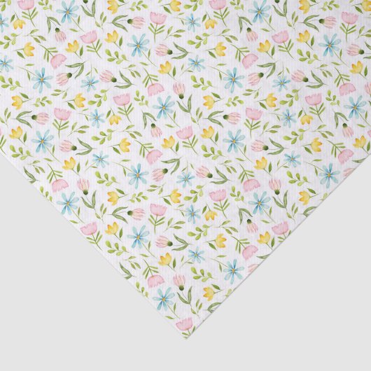 Floral Waterverf Pattern Tissuepapier (Detail)