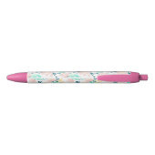 Floral Waterverf Pattern Zwarte Inkt Pen (Achterkant)