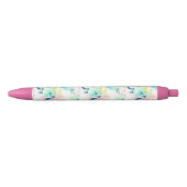 Floral Waterverf Pattern Zwarte Inkt Pen (Voorkant)
