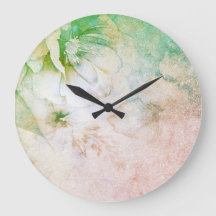*~* Floral Waterverf Peach Pink Glitter Celestial