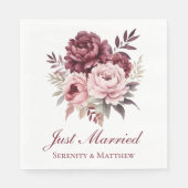 Floral Waterverf Peony is net getrouwd Servet (Voorkant)