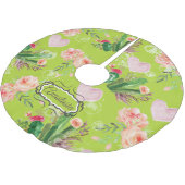 Floral waterverf Personalized Cactus Kerstboom Rok (Gekanteld)