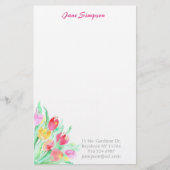 Floral waterverf persoonlijk briefpapier (Voorkant)
