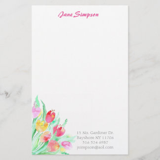 Floral waterverf persoonlijk briefpapier
