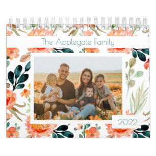 Floral Waterverf Photo Calendar Kalender