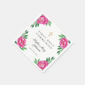 Floral Waterverf Pink Peonies First Community Servet (Hoek)