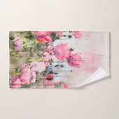 Floral Waterverf Pink Poppy Flowers Bad Handdoek (Handdoek)