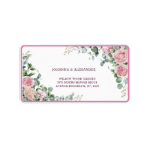 Floral Waterverf Pioen Bruiloft Retouradres