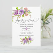 Floral Waterverf Pop Fizz Clink Vrijgezellenfeest Kaart (Staand voorkant)