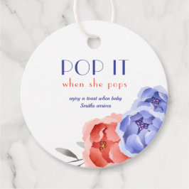 Floral Waterverf Pop het als ze Pop Bedankjes Labels