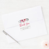 Floral Waterverf Poppies bruiloft dank u Vierkante Sticker (Envelop)