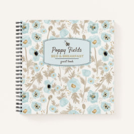 Floral Waterverf Poppies Rental Guest Book Notitieboek