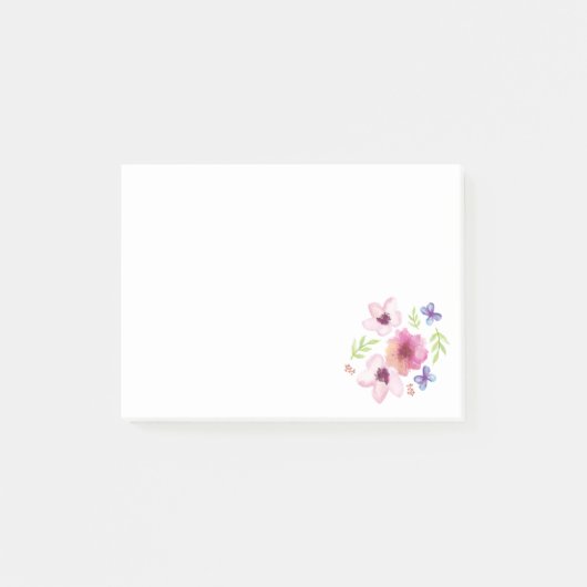 Floral Waterverf Post merkt op Post-it® Notes (Voorkant)