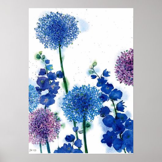 Floral-waterverf Poster (Voorkant)