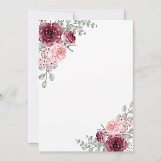 Floral Waterverf Quinceanera 15e verjaardag Kaart (Achterkant)