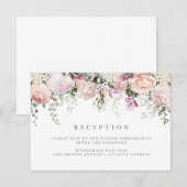 Floral Waterverf Receptie Informatie Invoegen Informatiekaartje (Voorkant / Achterkant)