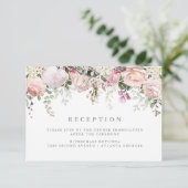 Floral Waterverf Receptie Informatie Invoegen Informatiekaartje (Staand voorkant)