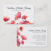 *~* Floral Waterverf Red Poppy Flower Modern Visitekaartje (Voorkant / Achterkant)