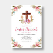 Floral Waterverf Religieuze Cross-paasbraam in Kaart