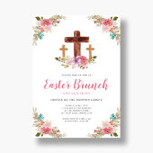 Floral Waterverf Religieuze Cross-paasbraam in Kaart