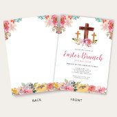 Floral Waterverf Religieuze Pasen Brunch Egg Hunt Kaart