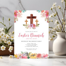 Floral Waterverf Religieuze Pasen Brunch Egg Hunt