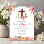 Floral Waterverf Religieuze Pasen Brunch Egg Hunt Kaart