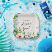 Floral Waterverf Retirement Party Papieren Bordje (Feest)