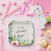 Floral Waterverf Retirement Party Papieren Bordje (Feest)