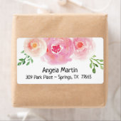 Floral Waterverf Return Address Label (Insitu)