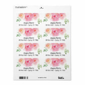 Floral Waterverf Return Address Label (Full Sheet)