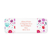 Floral Waterverf Return-adres Etiket (Voorkant)
