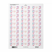 Floral Waterverf Return-adres Etiket (Full Sheet)