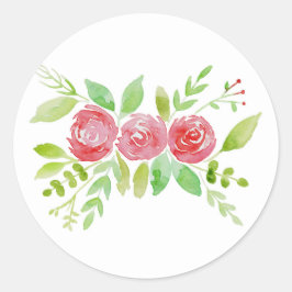 Floral-Waterverf Ronde Sticker