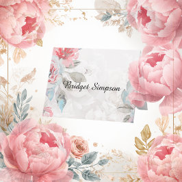 Floral waterverf roos bruiloft gevouwen zitkaart bedankkaart