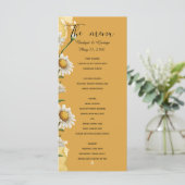 Floral waterverf roos bruiloft menus menu (Staand voorkant)