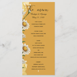 Floral waterverf roos bruiloft menus menu