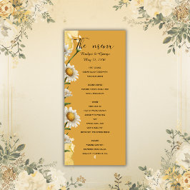 Floral waterverf roos bruiloft menus menu