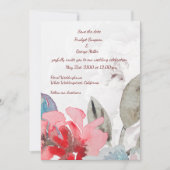 Floral waterverf roos huwelijksuitnodiging kaart (Voorkant)