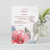 Floral waterverf roos huwelijksuitnodiging kaart (Staand voorkant)