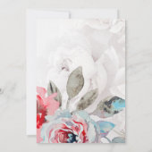 Floral waterverf roos huwelijksuitnodiging kaart (Achterkant)