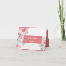 Floral waterverf roos pioen bruiloft gastenkaart bedankkaart