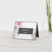 Floral waterverf roos pioen bruiloft gastenkaart bedankkaart (Voorkant)