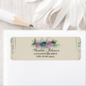 Floral Waterverf Roos Weddenschap Etiket (Insitu)