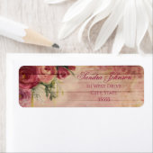 Floral Waterverf Roos Wedding Adresetiketten Etiket (Insitu)