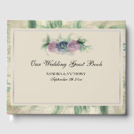 Floral Waterverf Roos Wedding Guest Book Gastenboek