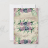 Floral Waterverf Roos Wedding RSVP Kaartje (Achterkant)