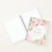 Floral Waterverf Roze Baby shower Guest Book Notitieboek (Binnen)