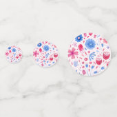 Floral Waterverf Roze Blauw Confetti (Achterkanten)