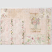 Floral Waterverf roze bloemen Collage Art Tissuepapier (Voorkant)